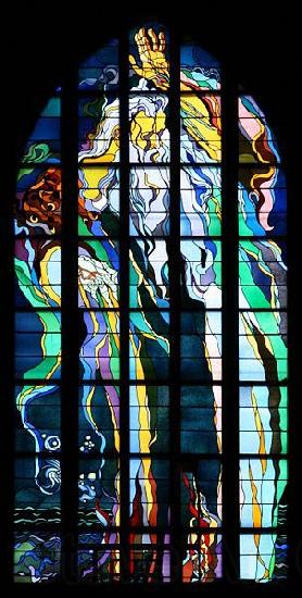 Stanislaw Wyspianski Stained glass window in Franciscan Church, designed by Wyspiaeski Norge oil painting art